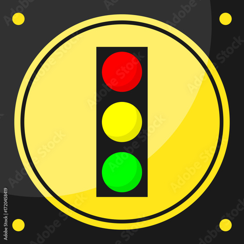 Traffic Signal Ahead Vector Sign