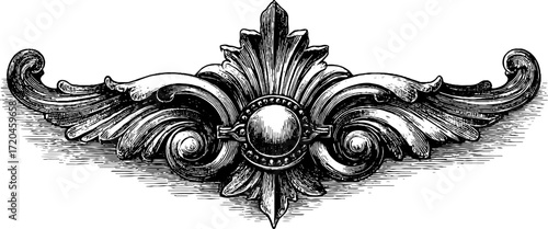 Ornamental frieze decorative band design for vintage architectural details