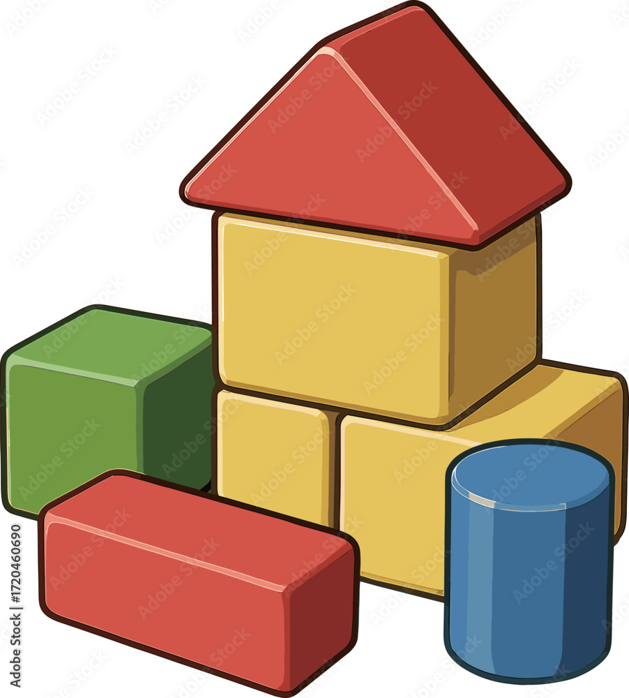 Fototapeta premium カラフルな積み木のイラスト