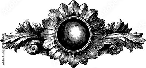 Vintage decorative rosette motif design for crafting and home decor