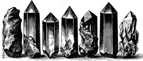 Wallpaper Mural Vintage hand drawn engraving of sharp angular stone edges - retro stone sketch for design Torontodigital.ca