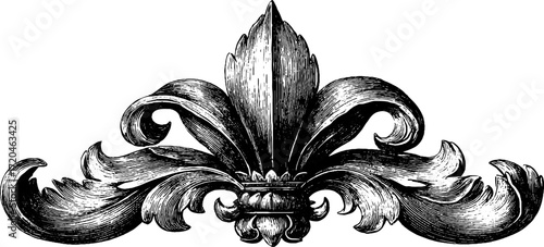 Victorian ornament symmetrical design for decorative use in print and poster