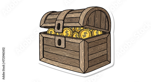 A Treasure Chest Full of Gold Coins A Symbol of Wealth and Prosperity
