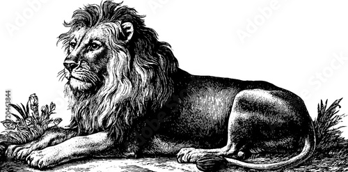 Vintage illustration of zodiac sign leo with regal lion symbol for horoscope design