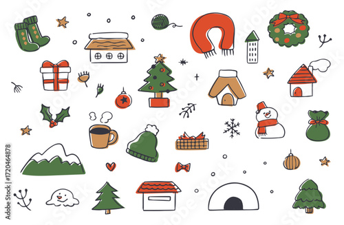 クリスマスのイラストセット