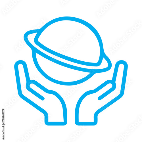 Hands Holding Planet Icon