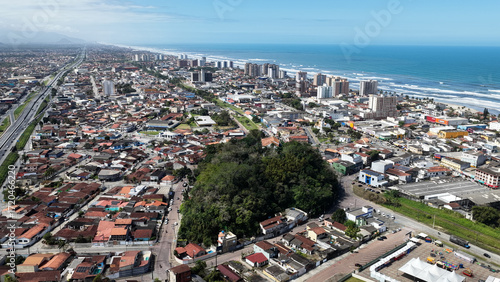 Itanhaem Skyline At Itanhaem In Sao Paulo Brazil. Beach Skyline. Downtown Cityscape. Summer Travel. Itanhaem Skyline At Itanhaem In Sao Paulo Brazil. Seascape Scenery.