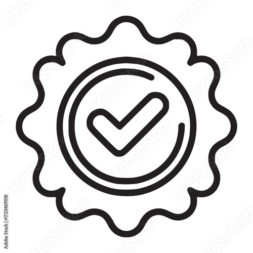 Illustration of a quality badge, a symbol of guarantee, certification, and excellence, suitable for designs related to product quality, service assurance, or business trust