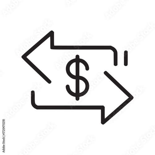 Vector art of money exchange a simple line art illustration of money exchange, suitable for use in finance, business, or economicsrelated projects and designs