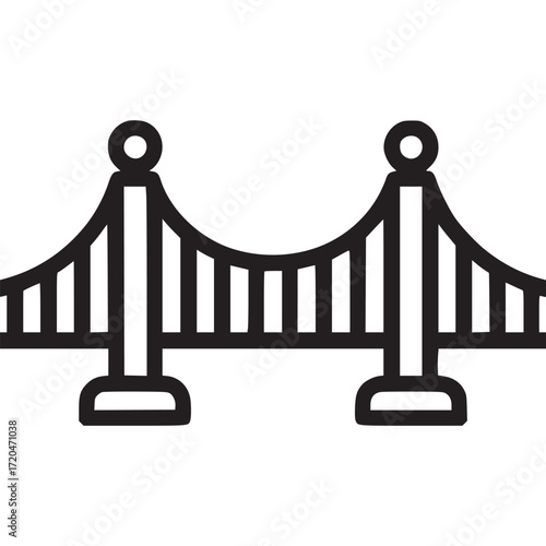 Illustration of a bridge, showcasing its architectural design and structural integrity, suitable for travel guides, engineering publications, and urban planning materials, highlighting landmarks