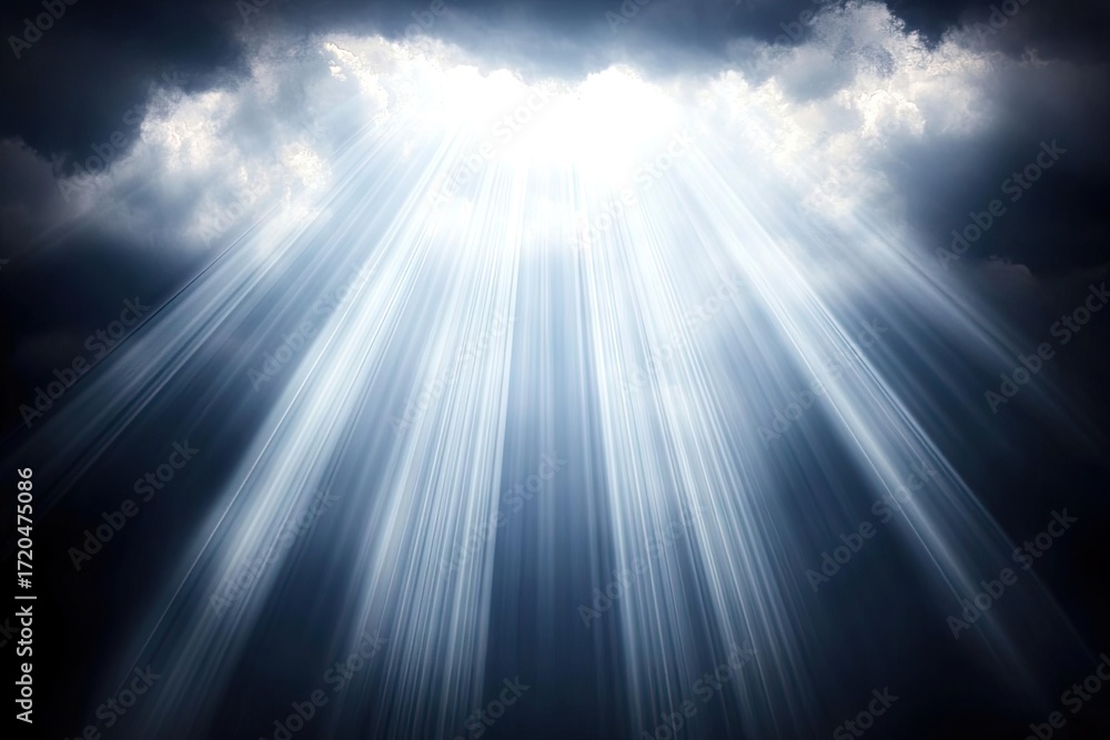 Fototapeta premium Divine light piercing dark clouds