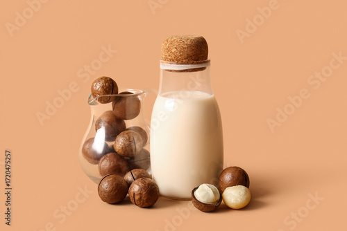 Bottle of fresh macadamia m...