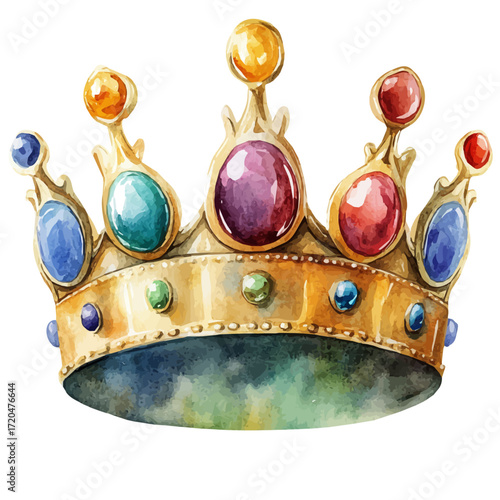 watercolor vector of Crown Costume, isolated on a white background.