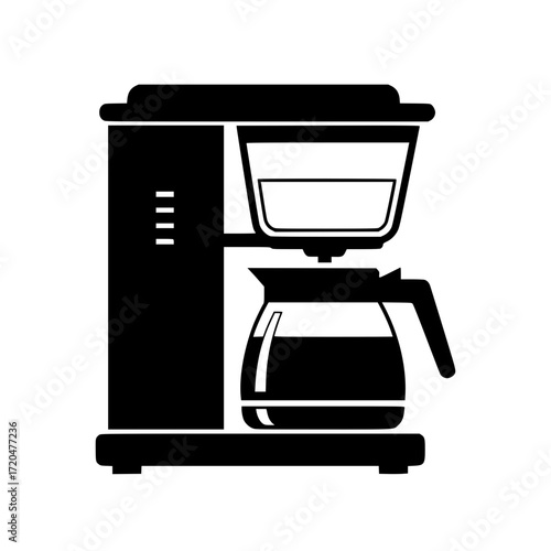 electric coffee maker machine with glass pot for beverage and kitchen design.
