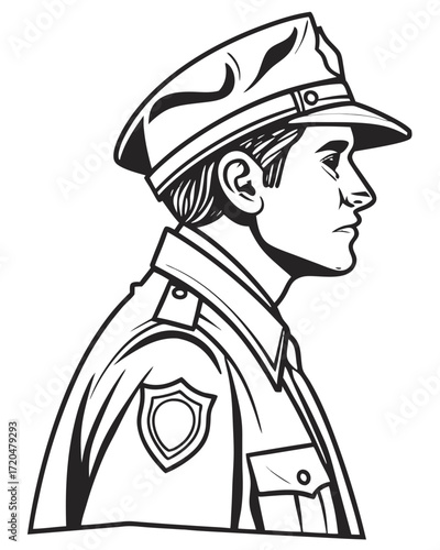 Wallpaper Mural security Man Outline PNG – Minimal Line Art Drawing on Transparent Background Torontodigital.ca