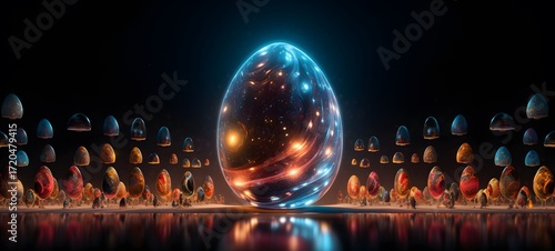 Tiny figures from life egg, ai generative