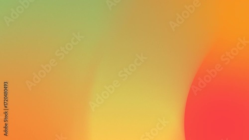 Seamless loop background in 4K with an abstract gradient of green, yellow, and red hues blending smoothly, creating a warm and dynamic visual effect.