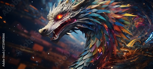 Tiny figures from life dragon, ai generative