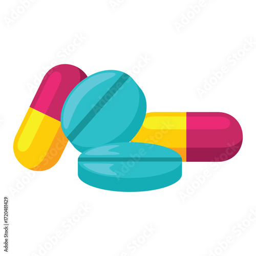 A colorful assortment of pills and capsules