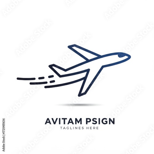 Stylish, minimalist airplane  design with a clean, modern aesthetic.