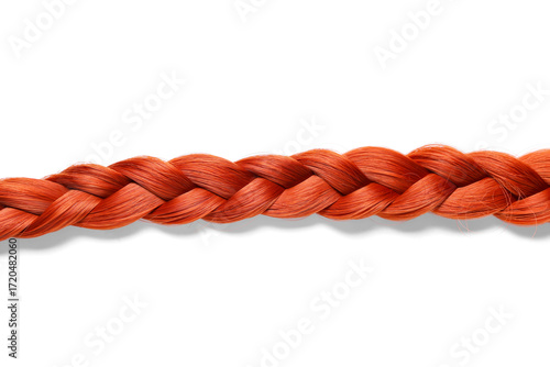 Braided red hair on white b...