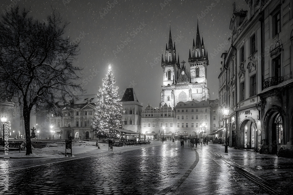 Fototapeta premium Christmas in Old-town square (Staromestske namesti), Prague