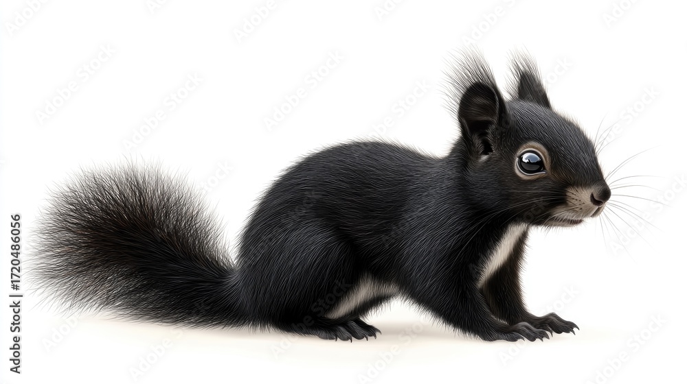 Fototapeta premium view of squirrels in a tree decorated with sunlight