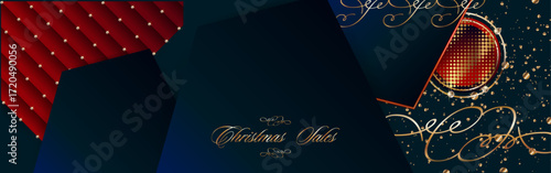 Festive Lux New Year Christmas gold design noble dark blue background abstract shiny color golden with shine and sparkles