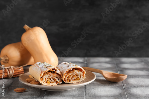 Butternut squash strudel sl...