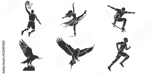 Dynamic stencil black and white set for creative designs