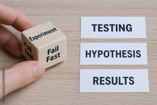 Innovative strategy for scientific framework includes experiment testing hypothesis and results to achieve fast learning and improvement research