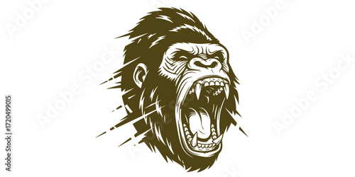 Grunge gorilla roaring design vector illustration