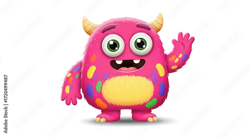 Naklejka premium Friendly Monster Waving