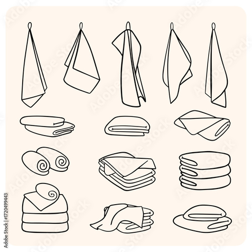 Hand-Drawn Towels Vector Set