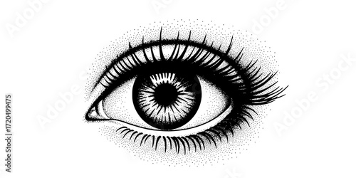 illustration of an eye with intricate detail