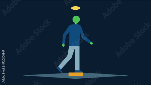 A motionactivated light system that turns on when a person gets up at night reducing the risk of falls.. Vector illustration
