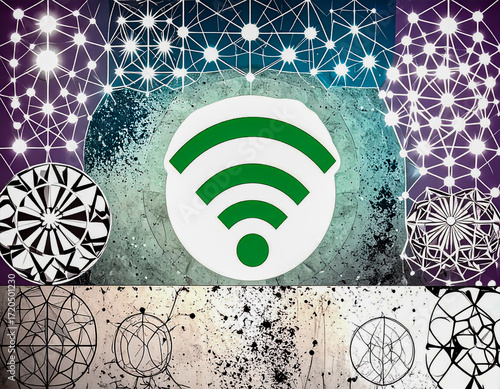 Graphic Depiction Suitable for a Background of Wi-Fi Everywhere 124