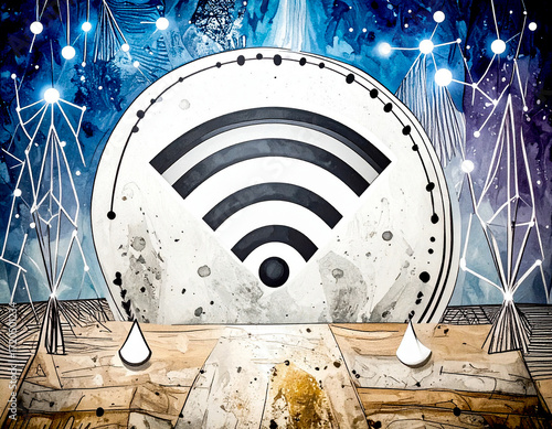 Graphic Depiction Suitable for a Background of Wi-Fi Everywhere 125