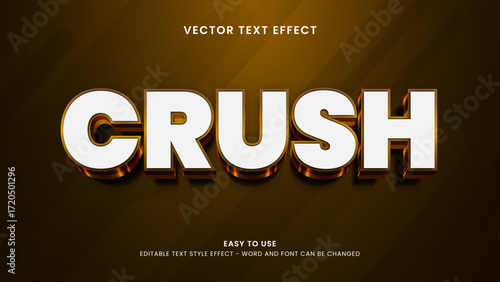 editable text effect crush 3d style premium vector