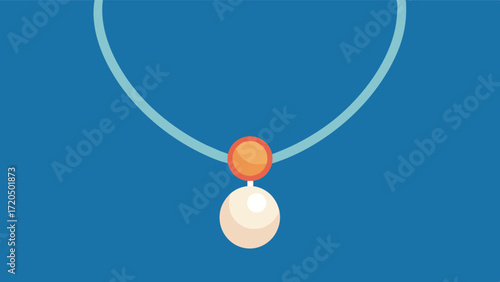 A necklace with a single pearl known for its association with wisdom and memory reminding the wearer to keep their mind sharp.. Vector illustration