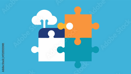 A jigsaw puzzle with one missing piece symbolizes a mind that is incomplete and can benefit from learning mindfulness techniques at a workshop to fill in that missing piece and. Vector illustration