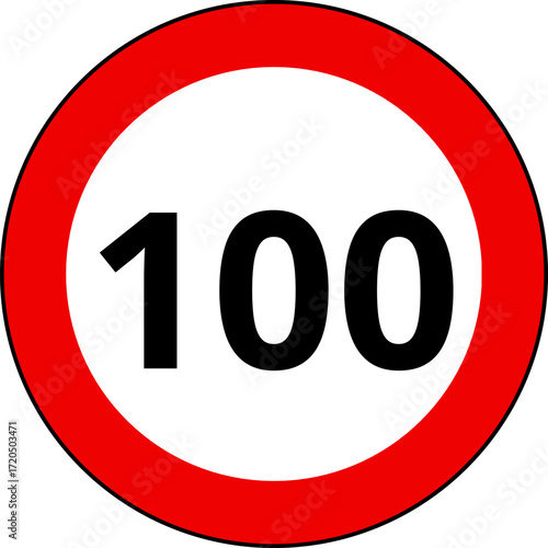 Speed limit 100 Traffic Sign