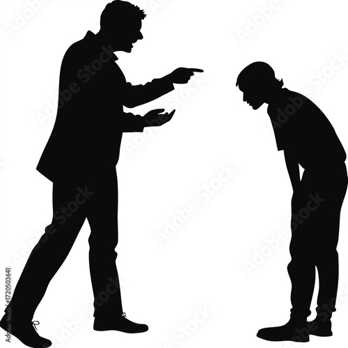 Actor rehearsing dialogue silhouette