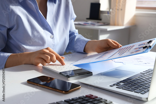 Female accountant working w...