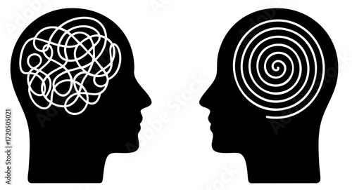 Artificial intelligence learning metaphor — neural network transforms chaotic raw data into structured algorithm and clear system
