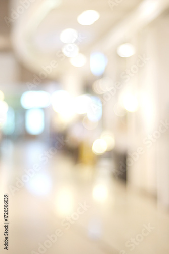 Blur abstract background, Vertical blurred gradient bright light with copy space backdrop, banner, blank modern business office interior hallway building design background