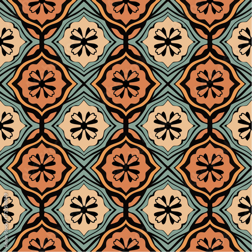 diamond quatrefoil tile refined diamond repeat for upholstery and editorial accents — ornamental core with bold colorway that sells to bespoke interiors
