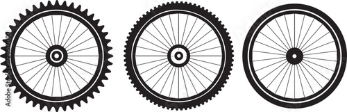 bicycle wheel set vector illustration mountain wheel hybrid wheel road racing wheel comparison