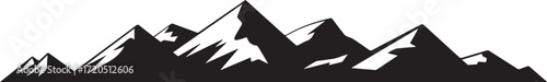 abstract jagged mountain range vector illustration minimalist outdoor logo badge for apparel and print