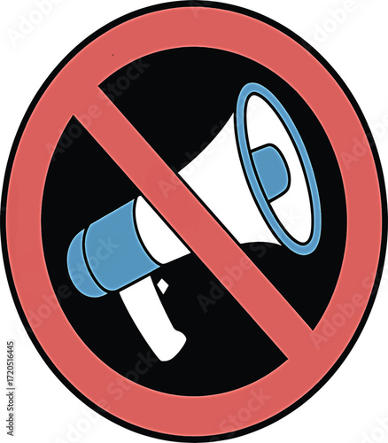 Promoting serene environments a clear visual icon for silence, noise control, and restricted public communication in various settings, emphasizing peace